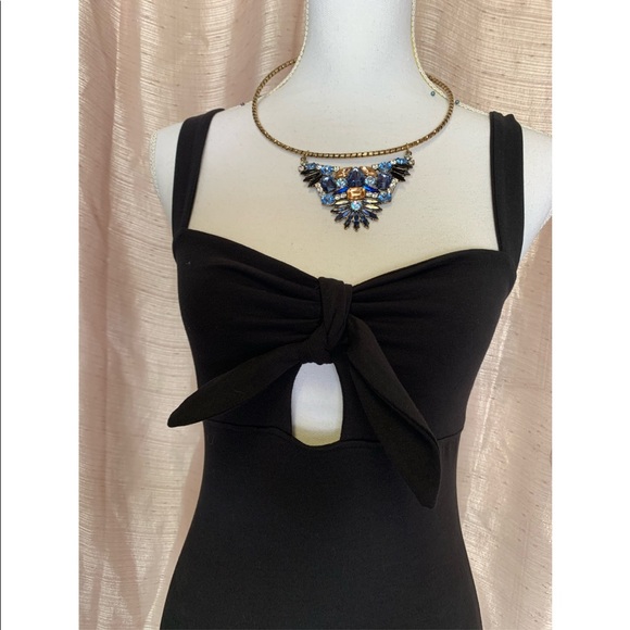 F21 Black Tie Front Body Dress - Picture 3 of 5